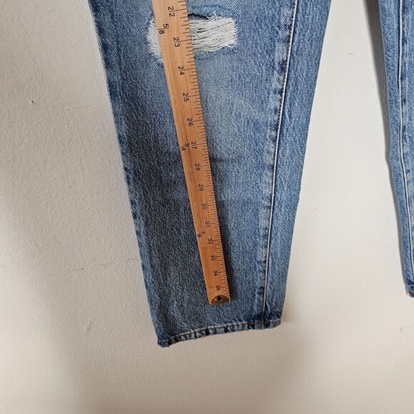 NWOT Garage Denim Medium Wash Vintage Straight Leg Mid Rise Distressed Jeans 26 - Picture 7 of 9